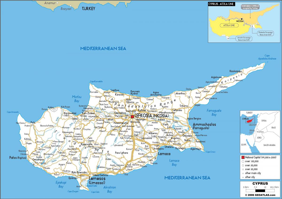 Mapa de conducción de Chipre