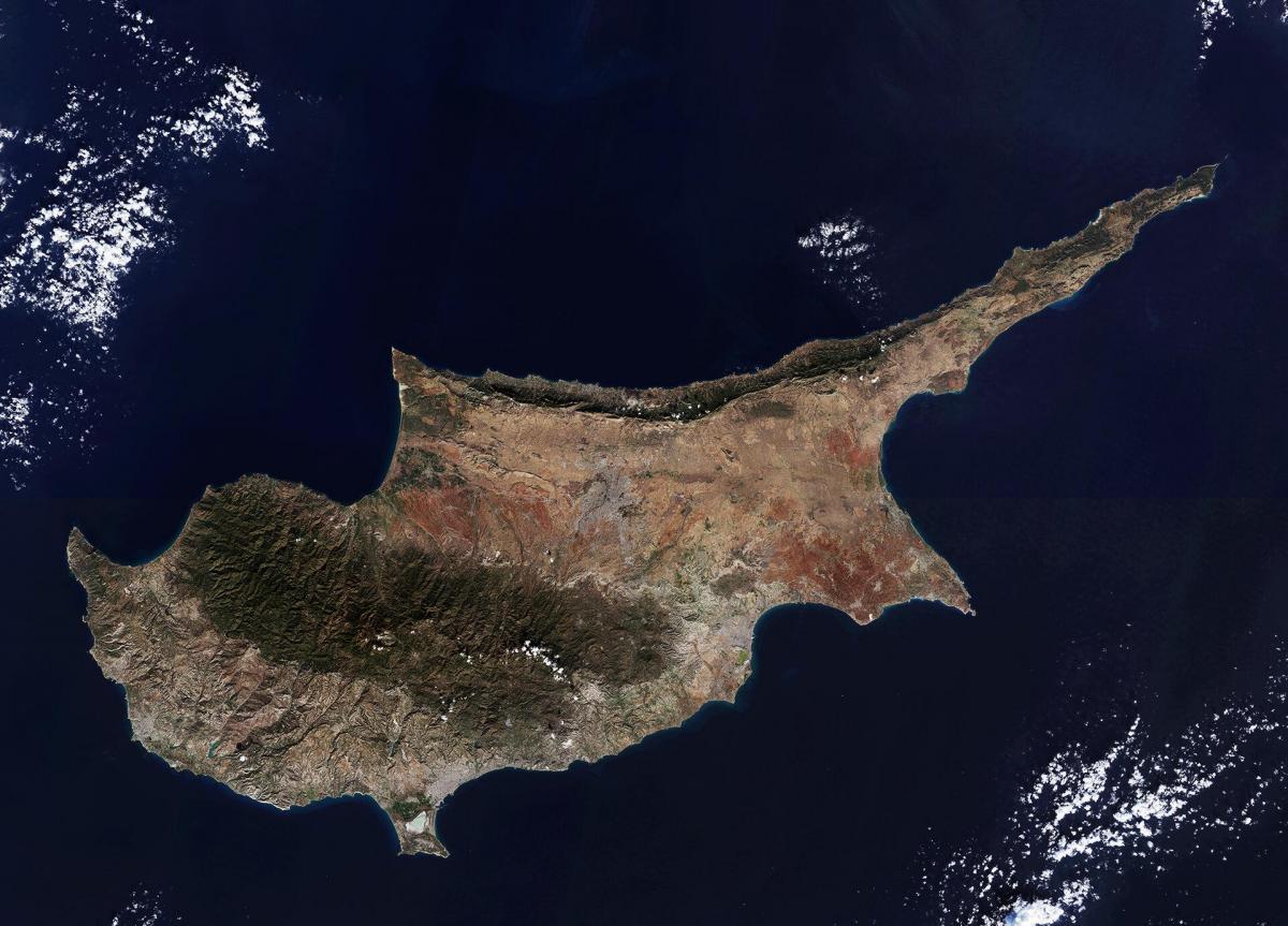 Mapa de la vista del cielo de Chipre